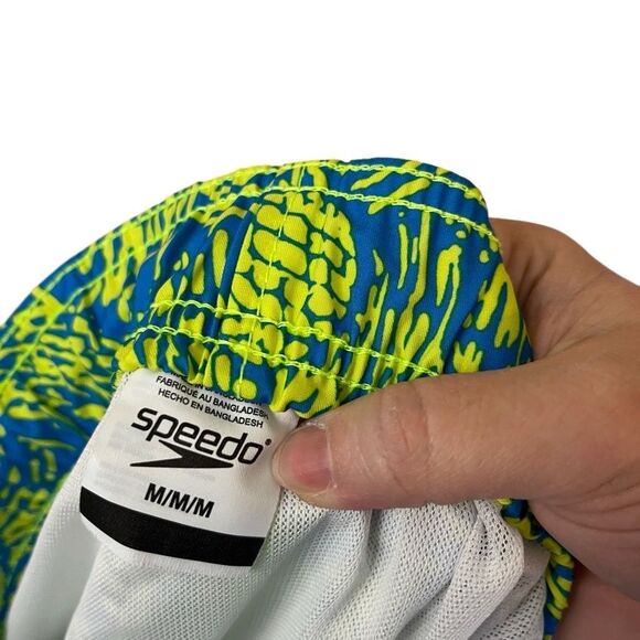 Speedo Swim Trunks Shorts Size Medium Elastic Drawstring Waist Lined Pockets - Picture 3 of 6